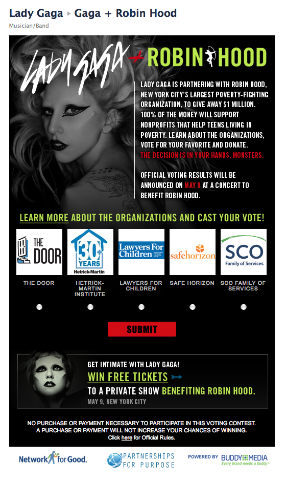 Lady Gaga Robin Hood App | Stuzo